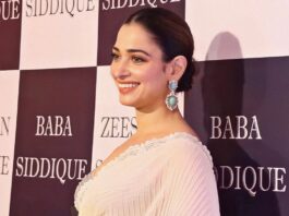 tamannaah bhatia in ivory jade saree for iftar party