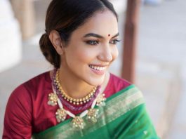 Ritu varma in green silk saree by pothy's1