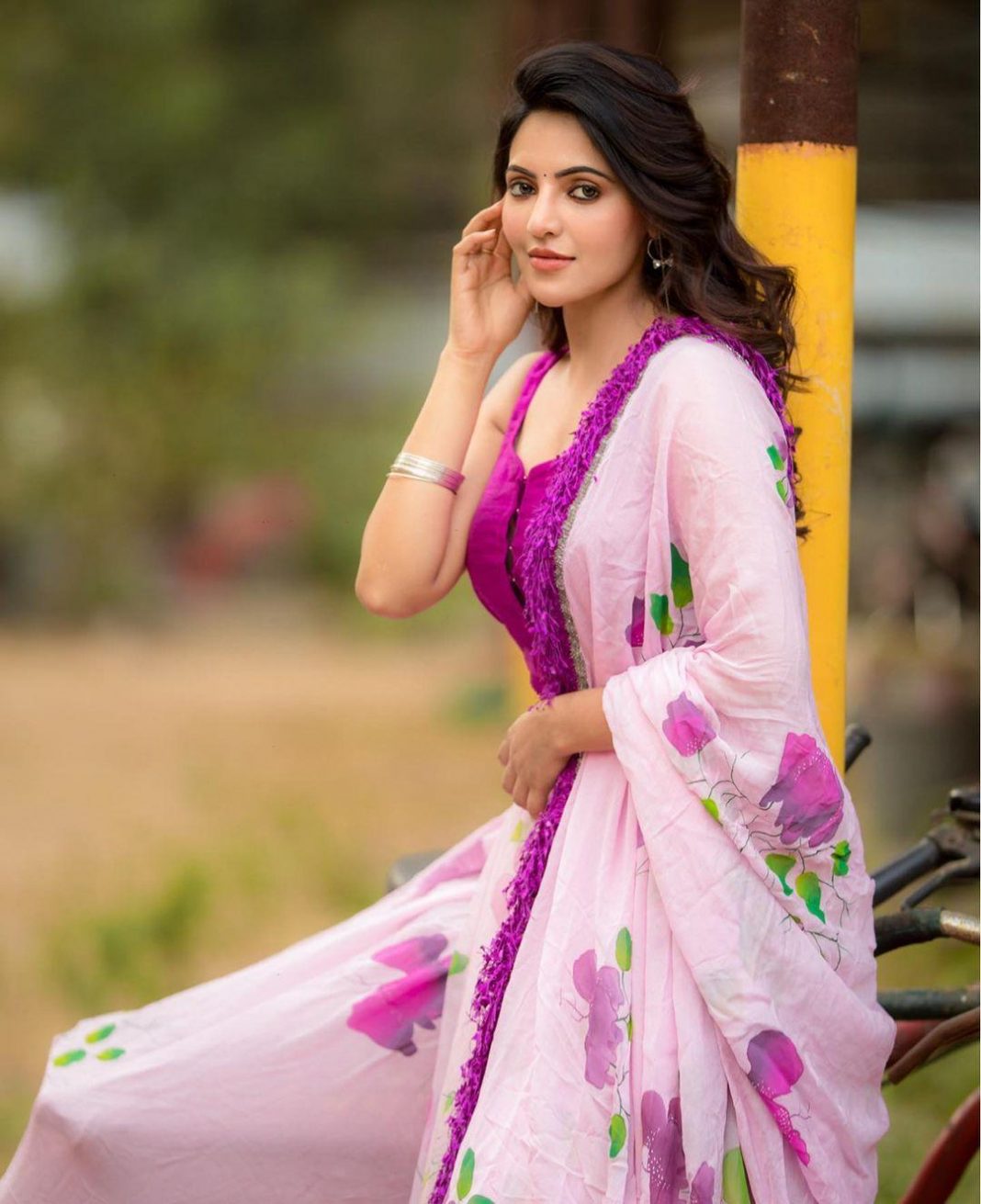 Athulyaa Ravi looks equal parts pretty and trendy in a pink floral lehenga!