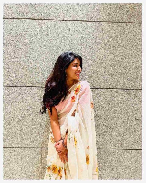 This Hand Painted Floral Saree Worn By Samyuktha Menon Is A True Beauty!