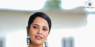 anasuya bharadwaj in lilac saree by gauri naidu designs