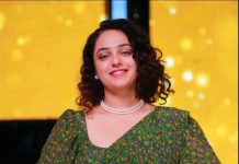 nithya menen in a green saree by masaba for indian idol