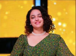 nithya menen in a green saree by masaba for indian idol