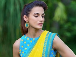shilpa reddy in a yellow saree from shilpa reddy designs