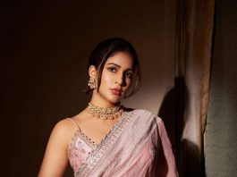 lavanya tripathi in a pink saree by kavitha gutta for hbd promotions2