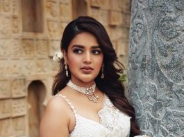 nidhhi agerwal in ivory saree by the rouje2