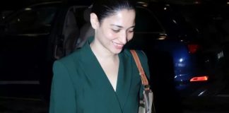 tamannaah bhatia in green pant suit at the airport1