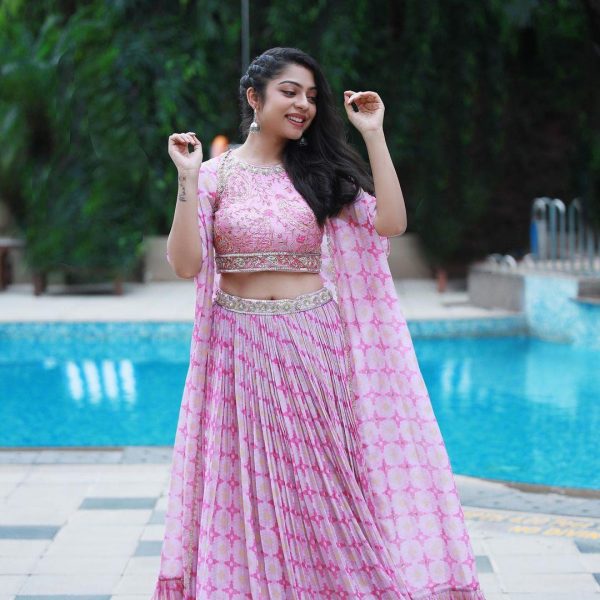 Varsha Bollamma looks pretty in a pink lehenga!