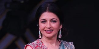 bhagyashree in a blue saree by mrunalini rao1