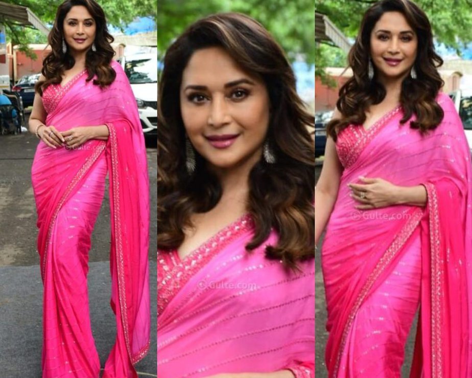 Madhuri Dixit is beauty redefined in a pink ombre saree!