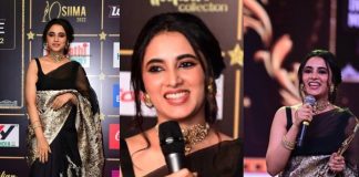 priyanka arulmohan in a black saree for siima22-featured