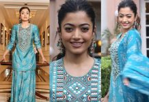 rashmika mandanna in a blue sharara by label anusree for goodbye promotions-featured