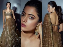 rashmika mandanna in bronze lehenga by sawan gandhi for gb promotions-f11