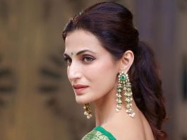 shilpa reddy in a green saree for a photo1