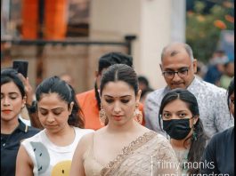 tamannaah bhatia in ivory silk saree for new movie launch1