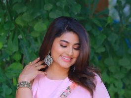 sneha prasanna in a pink saree by geethu haute couture1