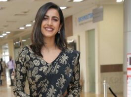 niharika konidela in a black saree at hi life city2