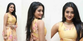 hrithika srinivas yellow lehenga allantha doorana press meet