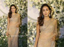 mira rajput nude saree at aidharth and kiara wedding reception