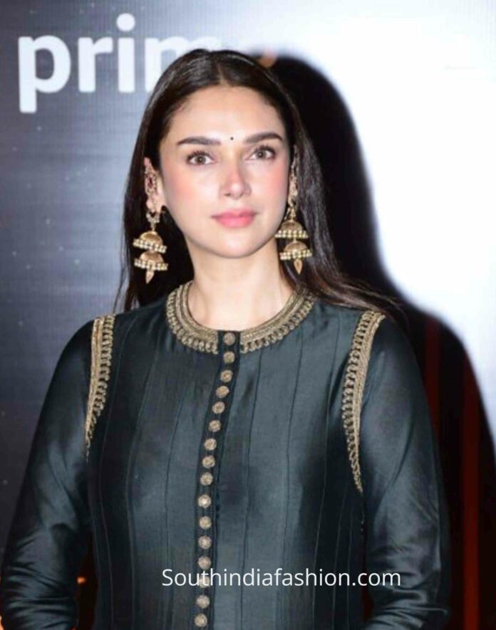 Elegance Personified: Aditi Rao Hydari's Black Anarkali and Gold ...