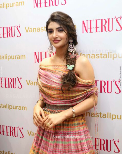 Sreeleela Stuns in Pink Indo Western Gown at Neeru's Store Launch ...