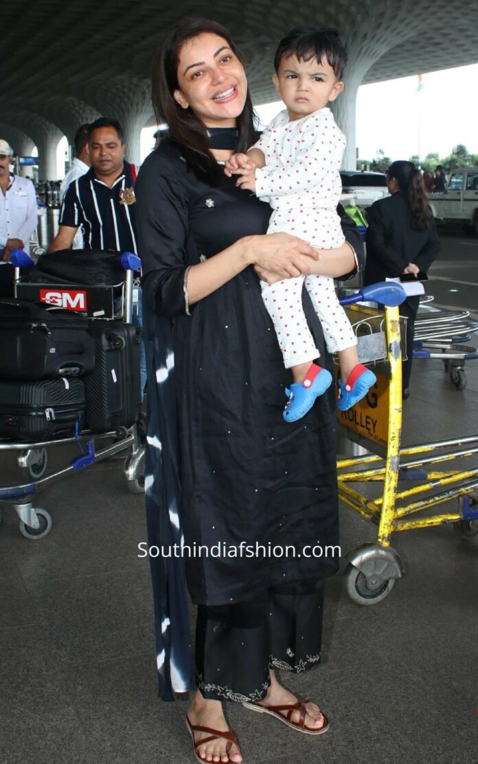 Kajal Aggarwal and Baby Neil's Candid Airport Capture! – South India ...