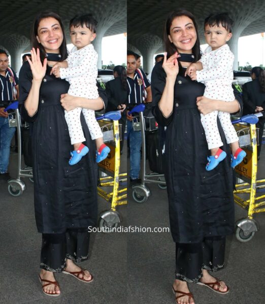 Kajal Aggarwal and Baby Neil's Candid Airport Capture! – South India ...