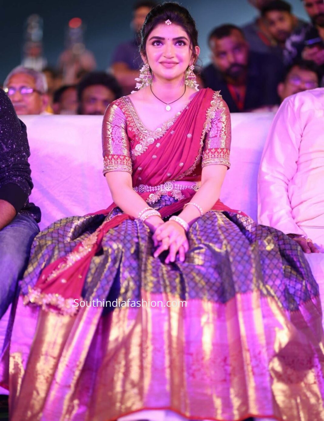 Sreeleela S Traditional Splendor A Look At Her Attire For The Bhagavanth Kesari Trailer Launch